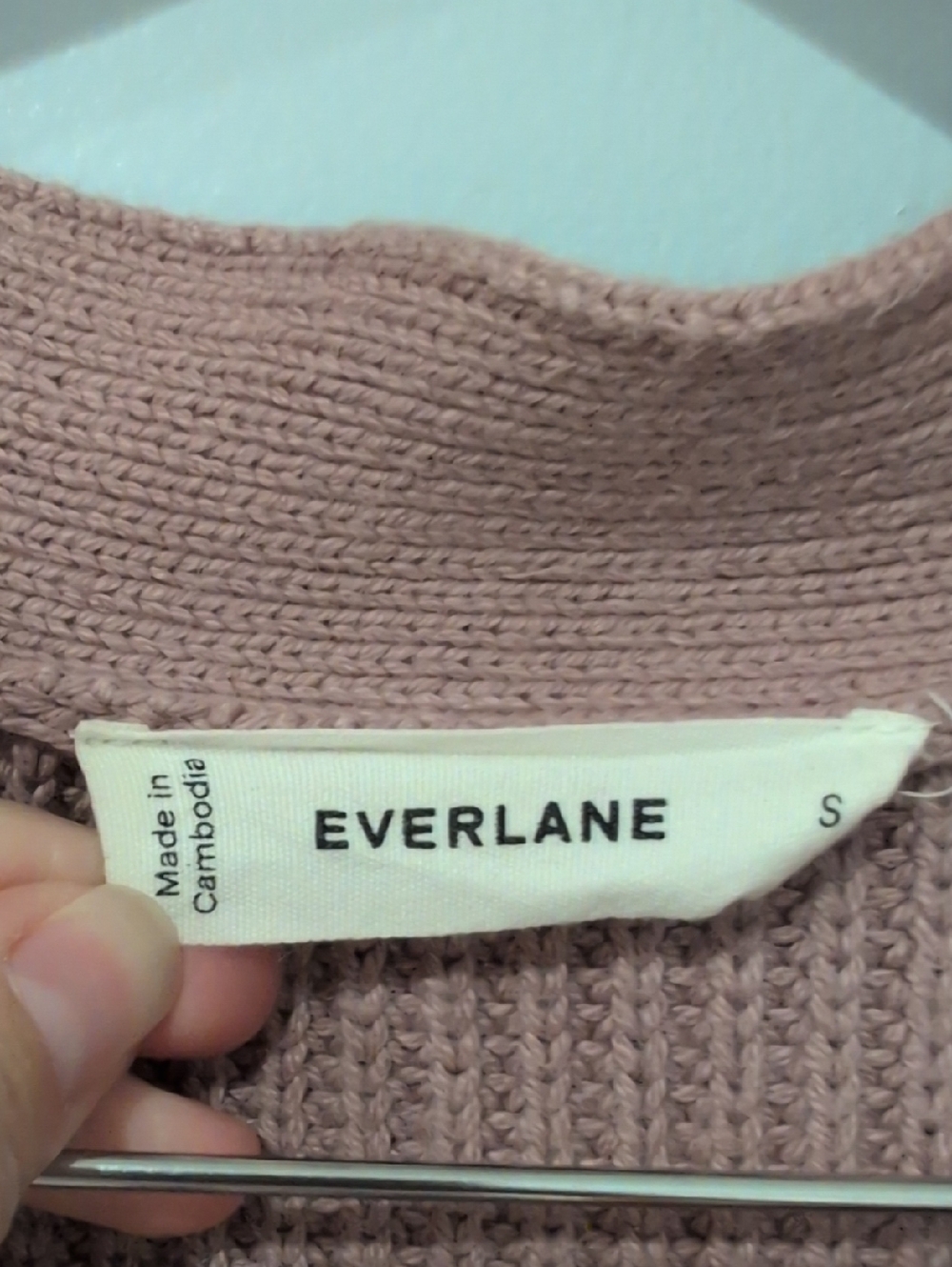 Everlane Small Pink Organic Cotton Knit Cardigan Sweater - Picture 2 of 6